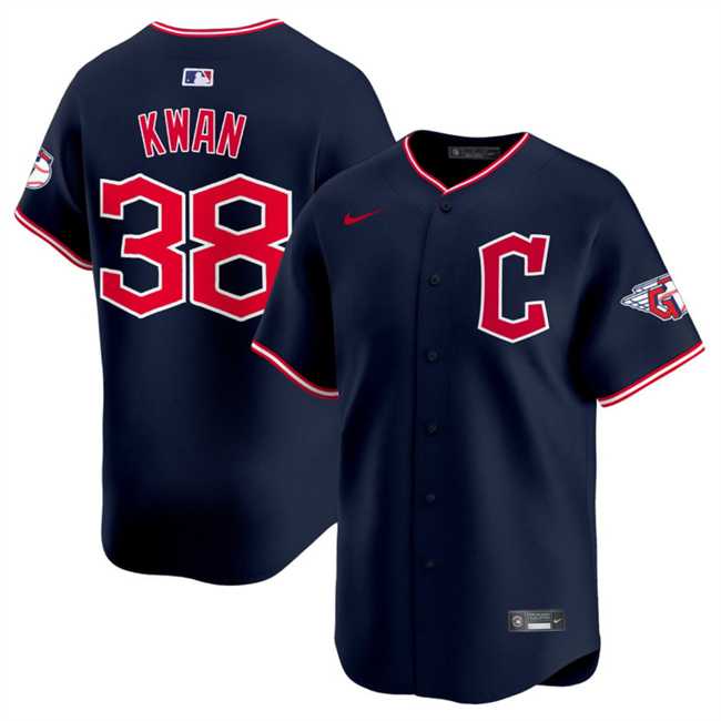 Men%27s Cleveland Guardians #38 Steven Kwan Navy 2025 Alternate Limited Stitched Jersey Dzhi